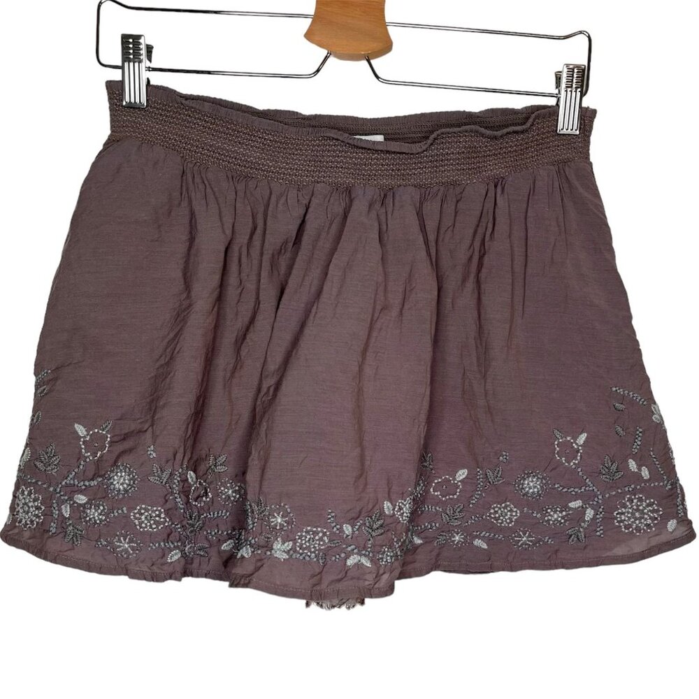 American Eagle Outfitters Y2K Embroidered Brown Mini Skirt Size Small